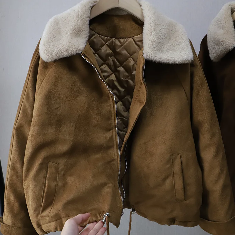 

Retro Versatile Collared Design Cotton Jaet Women's Thiened Fce Warm Winter New Sle Top Faionable Outerwear