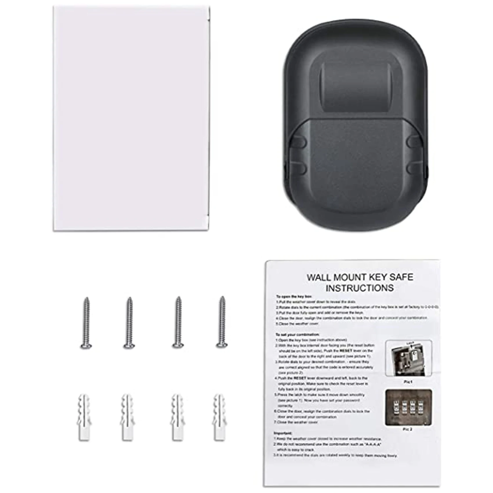 

N01R-2X Ящик для ключей Настенное крепление 4-значная комбинация Всепогодный замок для хранения ключей, комбинированный сейф большой емкости