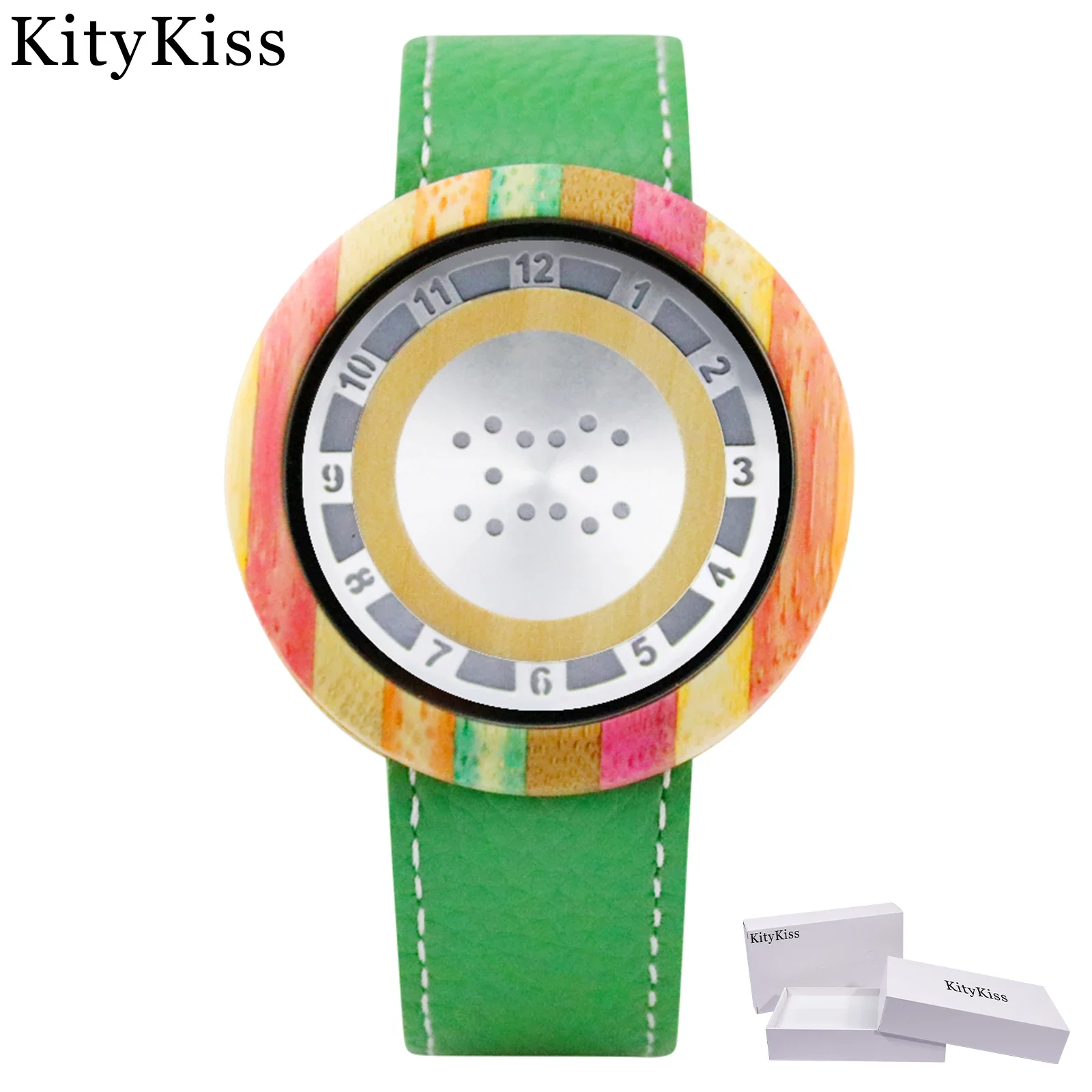 KityKiss Antique Fashionable Original Wooden Men's Wooden Watch Couple Universal LED Electronic Touch Screen Gift Packaging