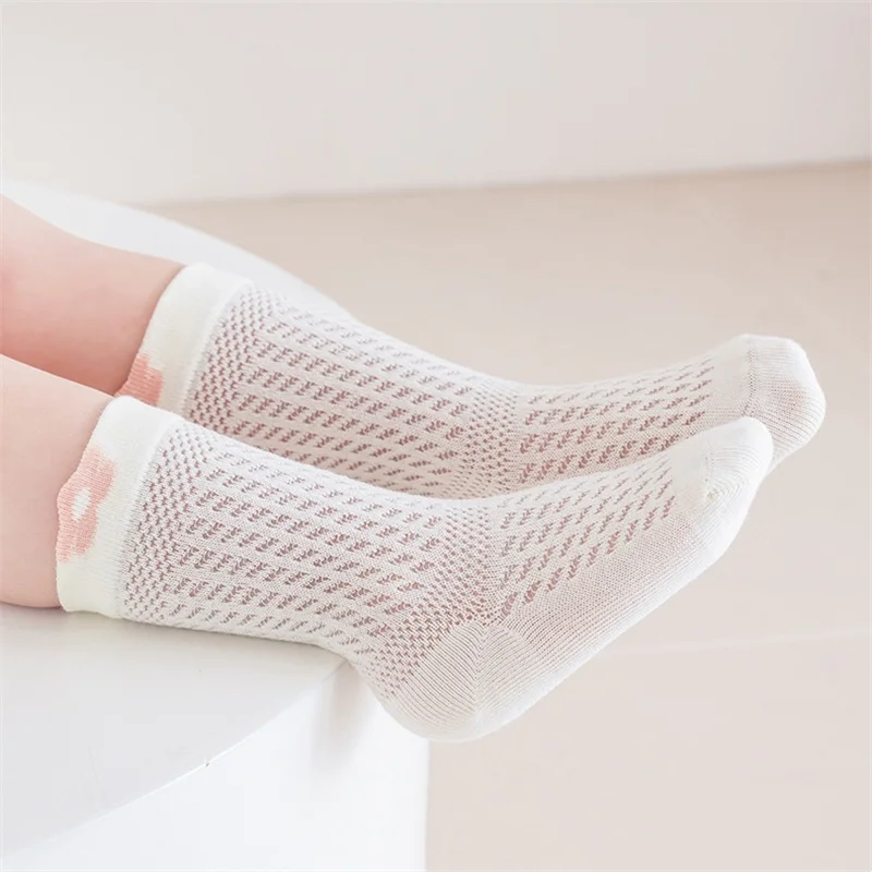 3 Paare/satz Kleinkind Baby Socken für Mädchen Jungen 0-5 Jahre Sommer Dünne Baumwolle Mesh Nette Kleidung Zubehör Neugeborenen ohne Knochen Kurze Socke