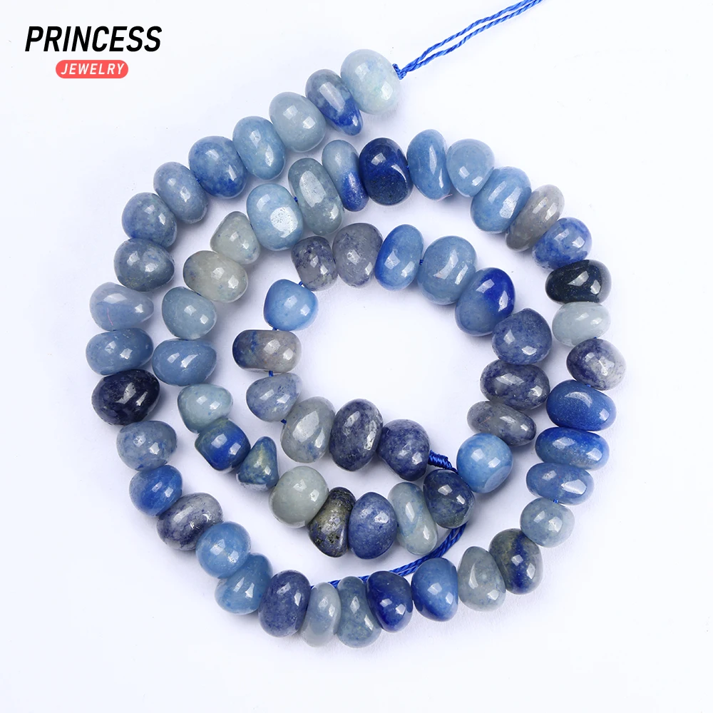 A ++ biru alami Aventurine tidak beraturan 4-6*8-9mm manik-manik untuk membuat perhiasan DIY kalung anting gelang aksesoris