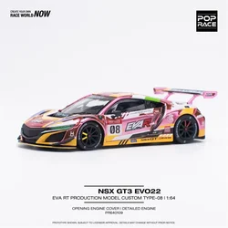 Pop Race 1:64 NSX GT3 Evo22 - EVA RT Production Model Custom Type-08 Diecast Model Car