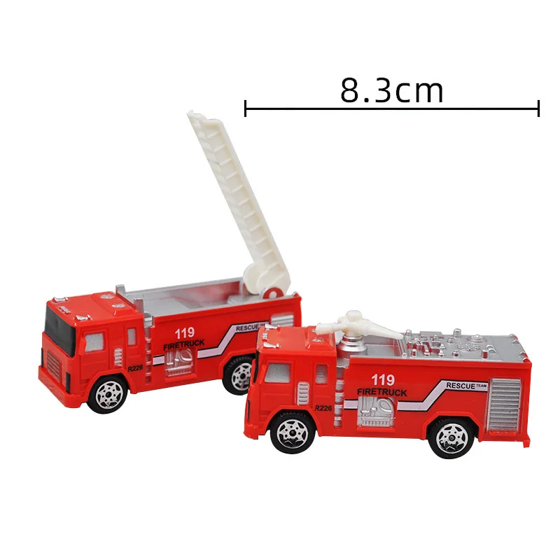 Firefighter Party Favors Mini Fire Trucks Toy Boys Helmets Hats Fire Extinguisher Mini Fireman Figure Fire Truck Birthday Decors