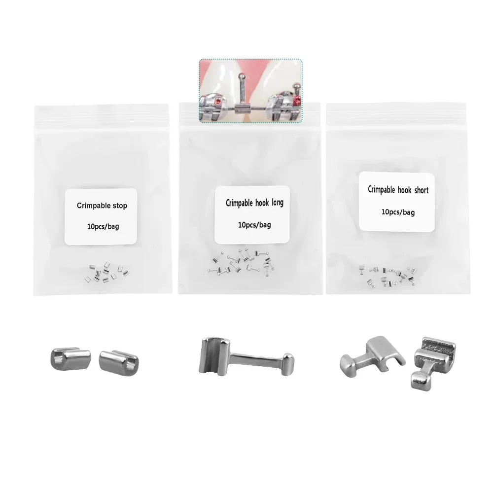 Orthodontic Crimpable Hook on the Arch Wires Long short stop Hooks Bondable With Buccal Tube Lingual Button Dentist Materials