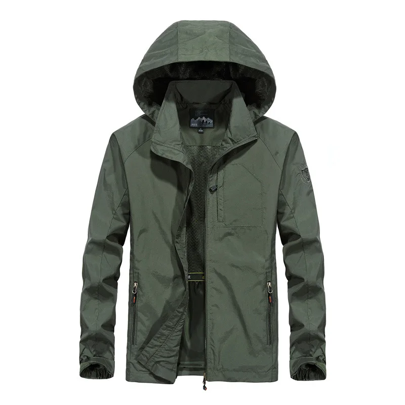 

Jacket Men's Spring And Autumn Thin Casual Jacket Jacket Youth Loose Large Size Hooded