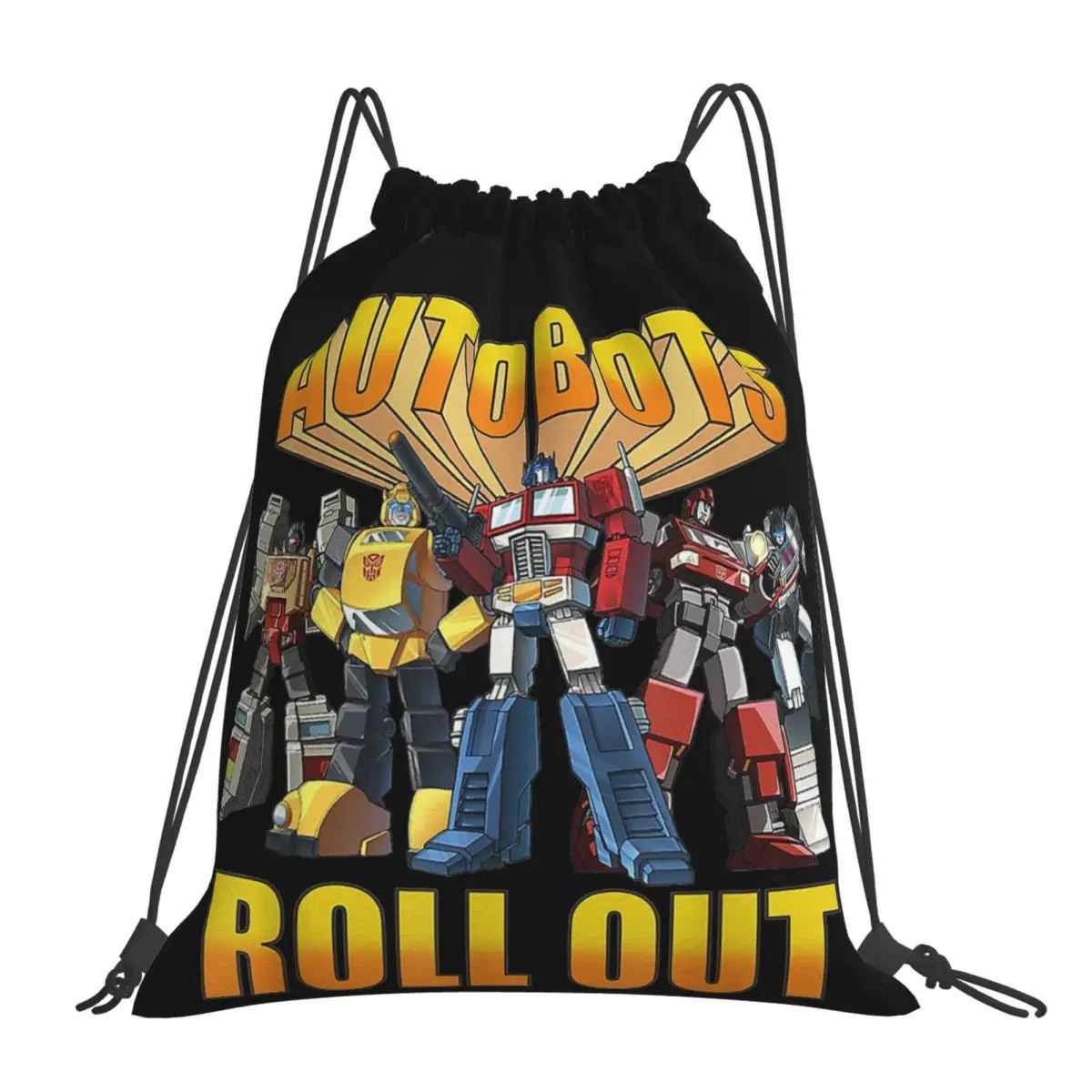 Transformers Autobots Backpacks Portable Drawstring Bags Drawstring Bundle Pocket Sports Bag Book Bags For Travel School