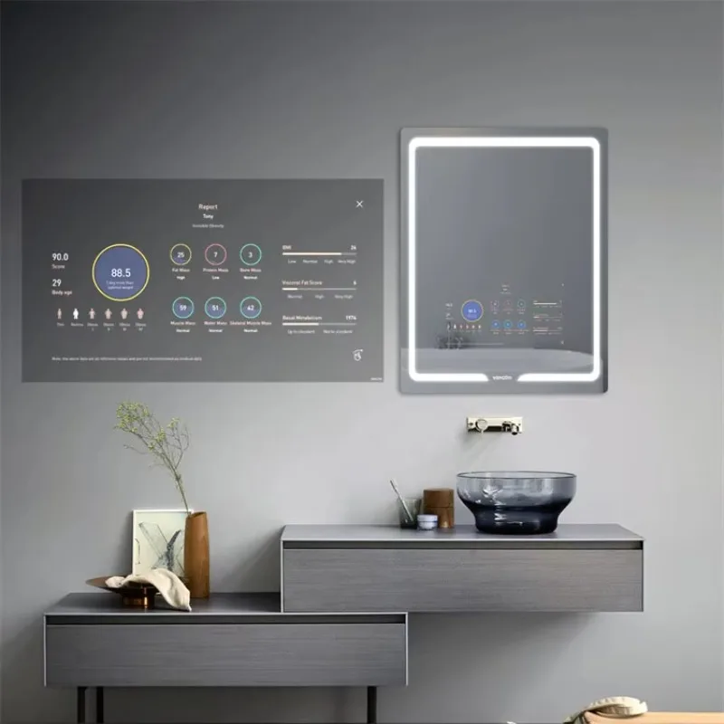 

Умное зеркало для ванной 600*800 мм с LED-подсветкой, сенсорным экраном Android и функцией Smart Mirror