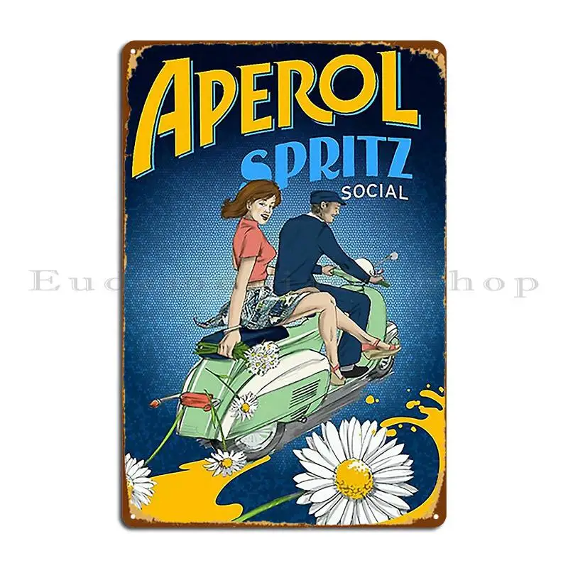 Vintage Aperol Spritz Social Metal Signs Living Room Kitchen Pub Garage Designs Tin Sign Poster