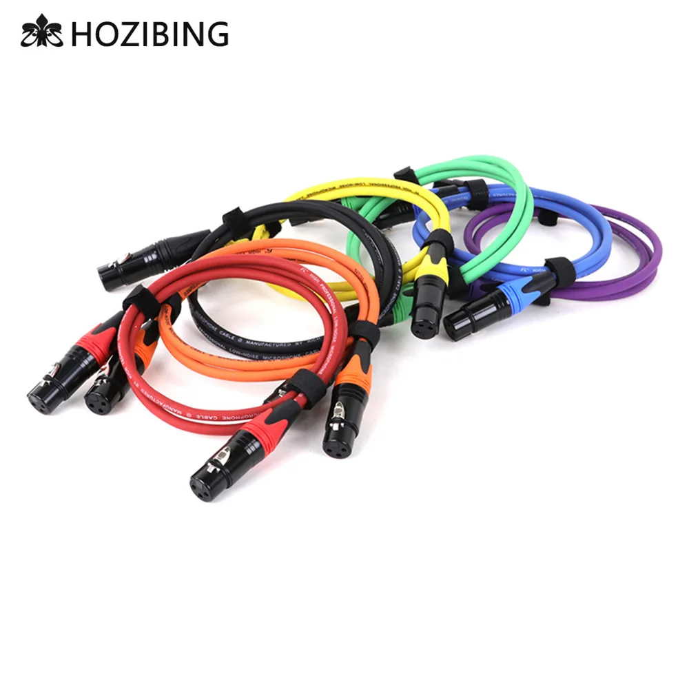 

3Pin XLR Female to Female F/F Balanced Audio OFC Cord,Colored Connector XLR MIC Extension Cable for Mixer Amplifier