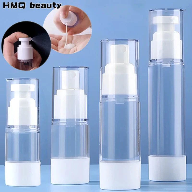 15/30/50ML Portable Vacuum Press Type Spray Bottle Refillable Makeup Cosmetics for Cream Gel Moisturizers Liquid Lotion Bottles