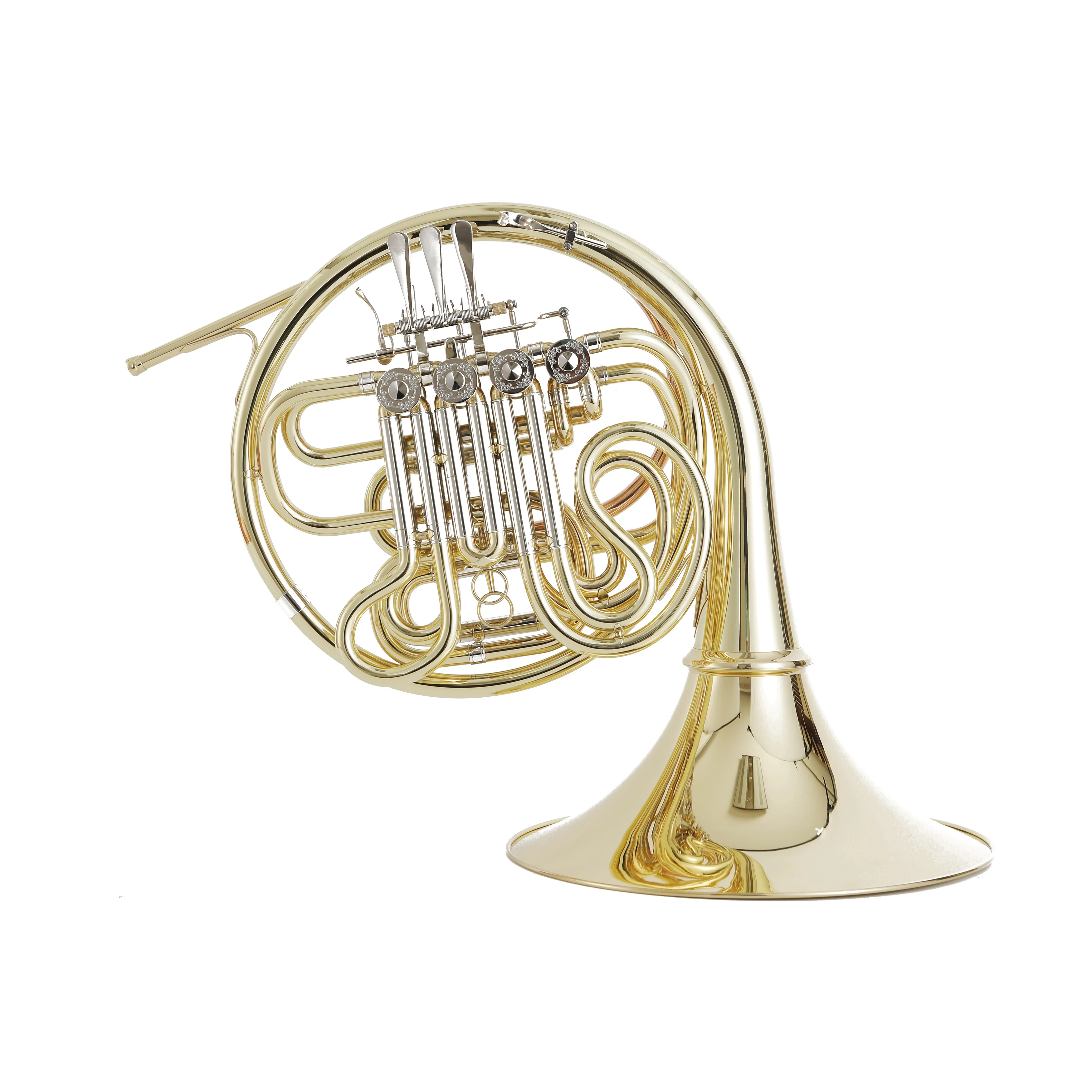 

SEASOUND Factory OEM Double Gold French Horn JYFH942 Professional 4-Keys Trumpet BB/F Model in Lacquer Brass Material