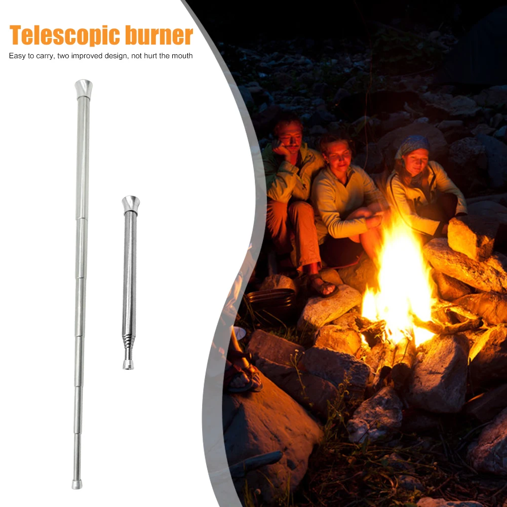 

Outdoor Cooking Blow Fire Tube Portable Camping Fire Pipe Survival Tools Portable Fire Starter Tube Retractable Camping