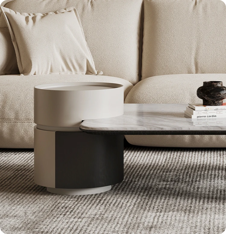 A Slate Combination Coffee Table Size Square Light Luxury Living Room Home High-end Minimalist New Model
