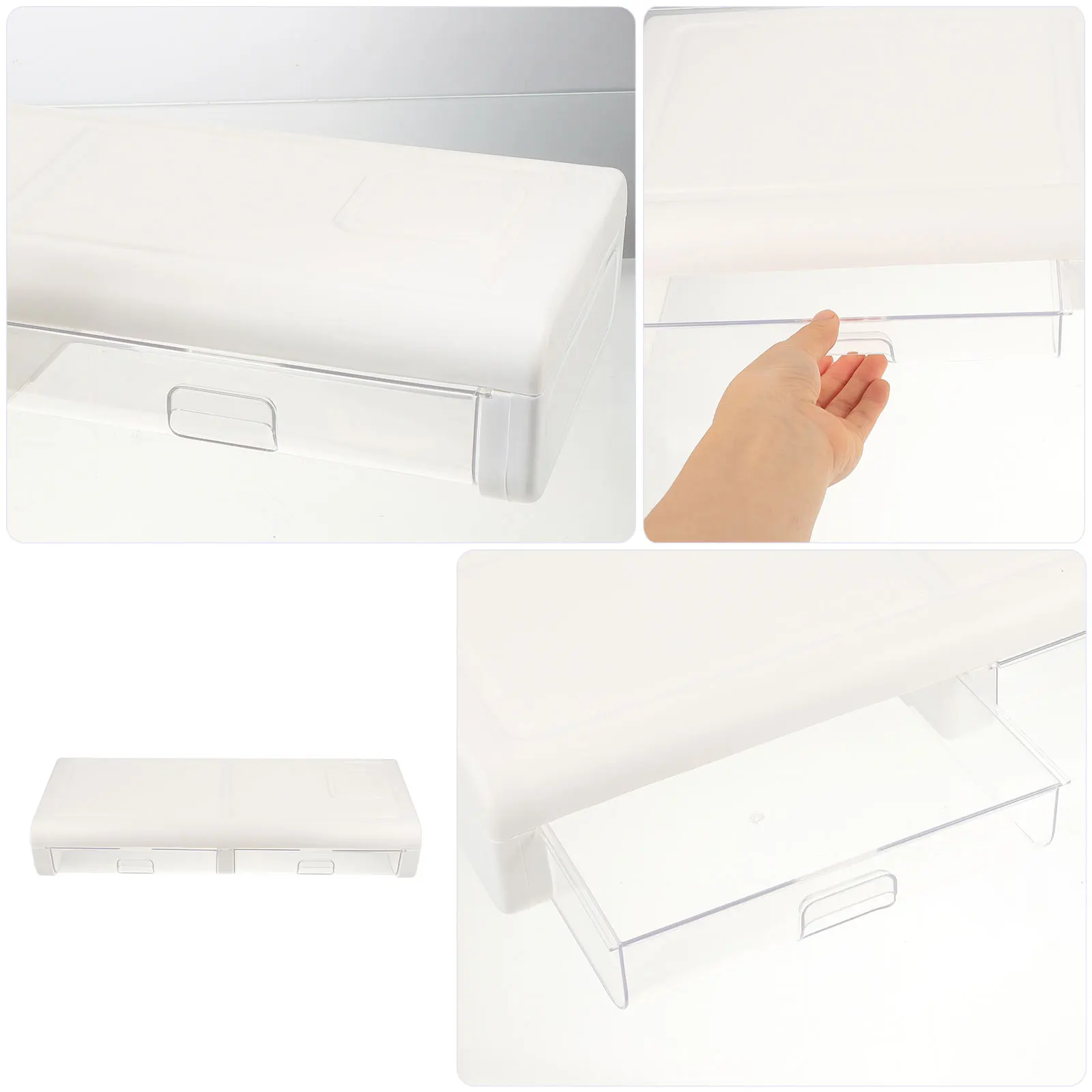 

Plastic Computer Monitor Stand Heightening Rack with Drawer Compact Desktop Storage Organizer Office Use Monitor Stand