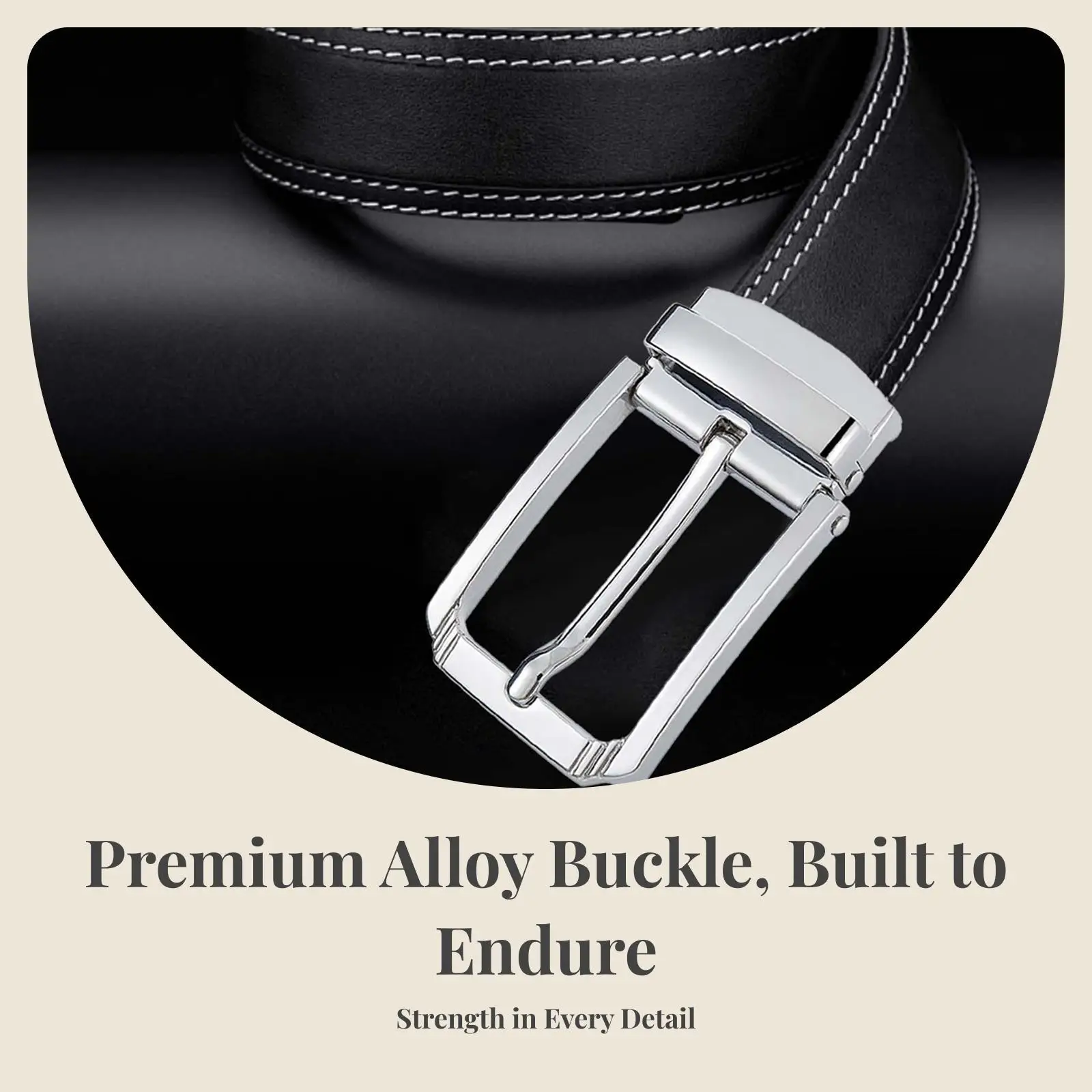 Stylish Alloy Mens Reversible Belt Buckle Single Prong Rectangular Pin Accessory for Everyday Business Use