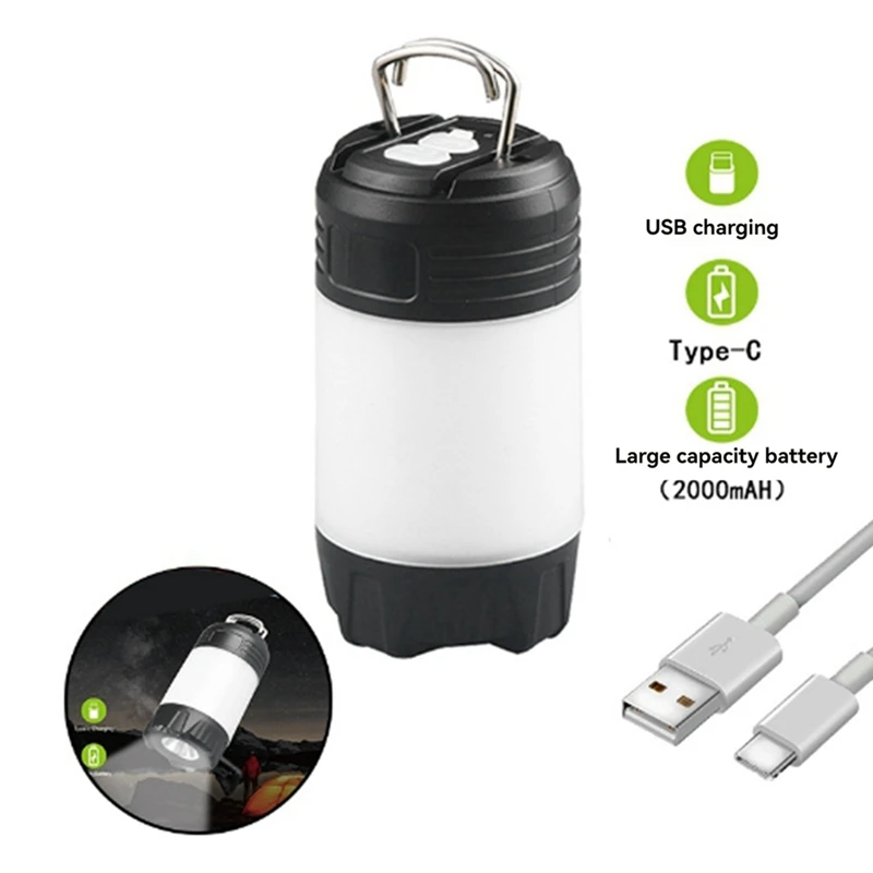 LED Outdoor Camping Lights High Power USB Rechargeable Light Multifunctional Tents Lights Portable Lighting Camping
