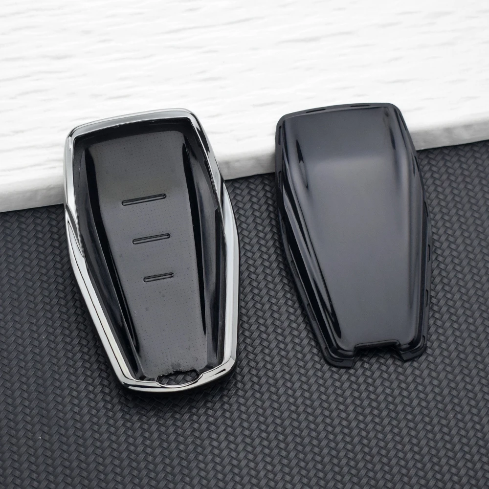 Car Key Case Cover for Geely Coolray Atlas Boyue NL3 Emgrand X7 EX7 GT GC9 Borui Soft TPU Key Protective Holder Key Chain Set
