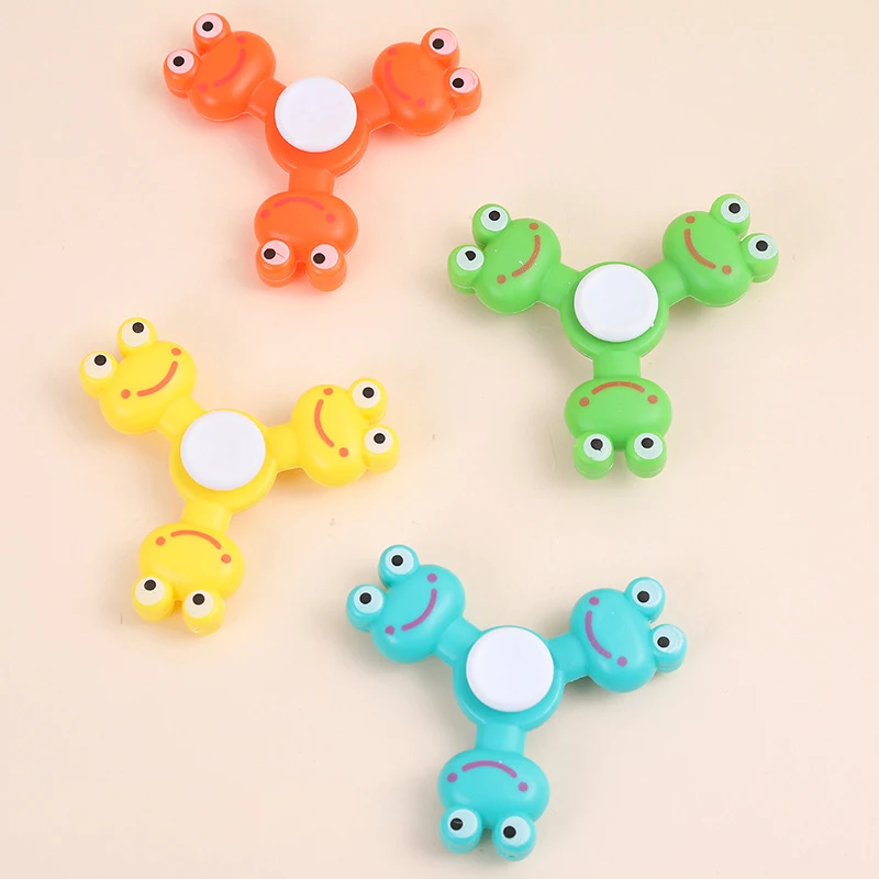 5pcs Cartoon Mini frog Rabbit Fingertip Gyro Stress Reliver Toys Kids Party Favors Wedding Guest Gifts Goodie Bag Pinata Fillers