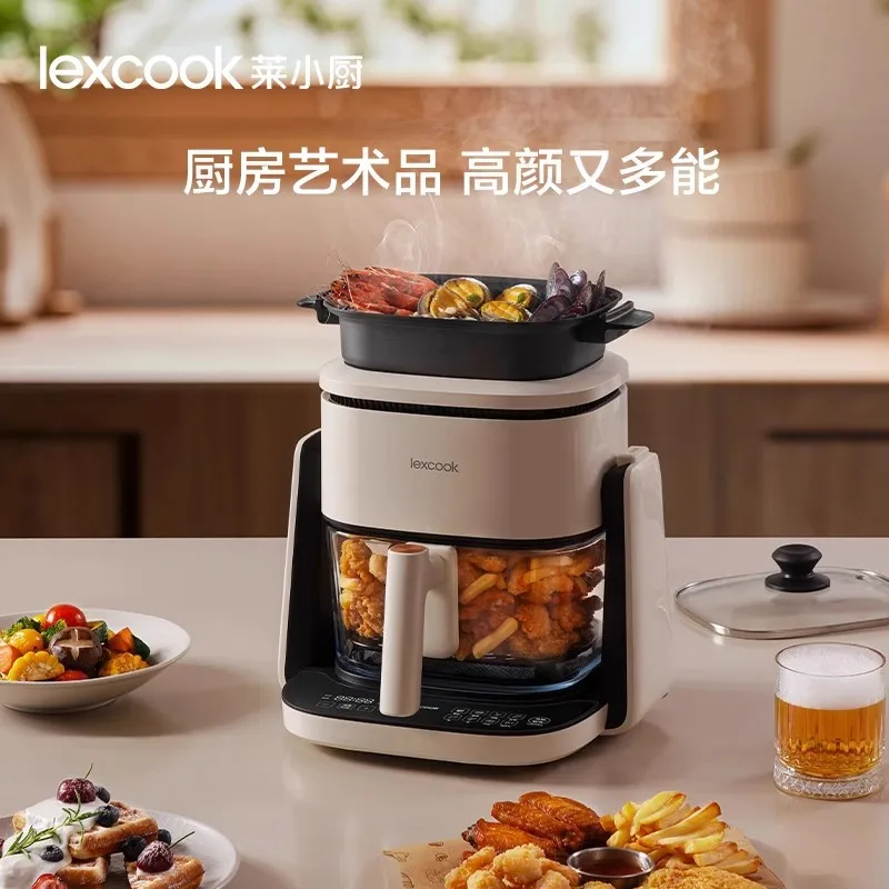 Lai Xiaochu AF301 مقلاة هوائية مرئية قابلة للطي منزلية منخفضة الزيت متعددة الوظائف للخبز والقلي والطبخ والقلي الكهربائي المتكامل