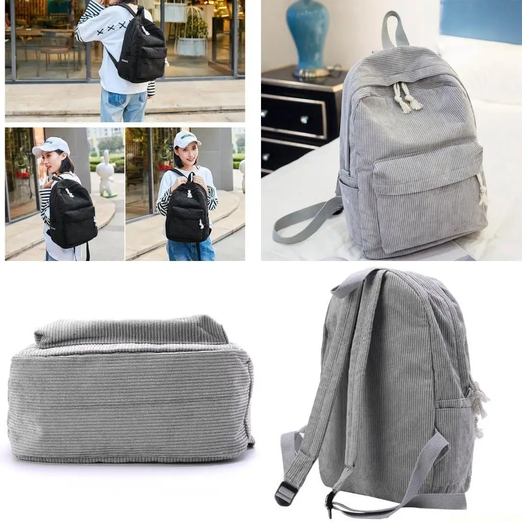 

X90D Corduroy рюкзак Fashion Women Women School School Buckpack Sagceed Rucksack