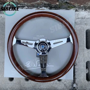 JDM-Universal Sports Fun, Wood Style steering wheel, chrome radius, retro nd car, 14in, 358mm 8 Main Sales Madeira steering wheel - №4