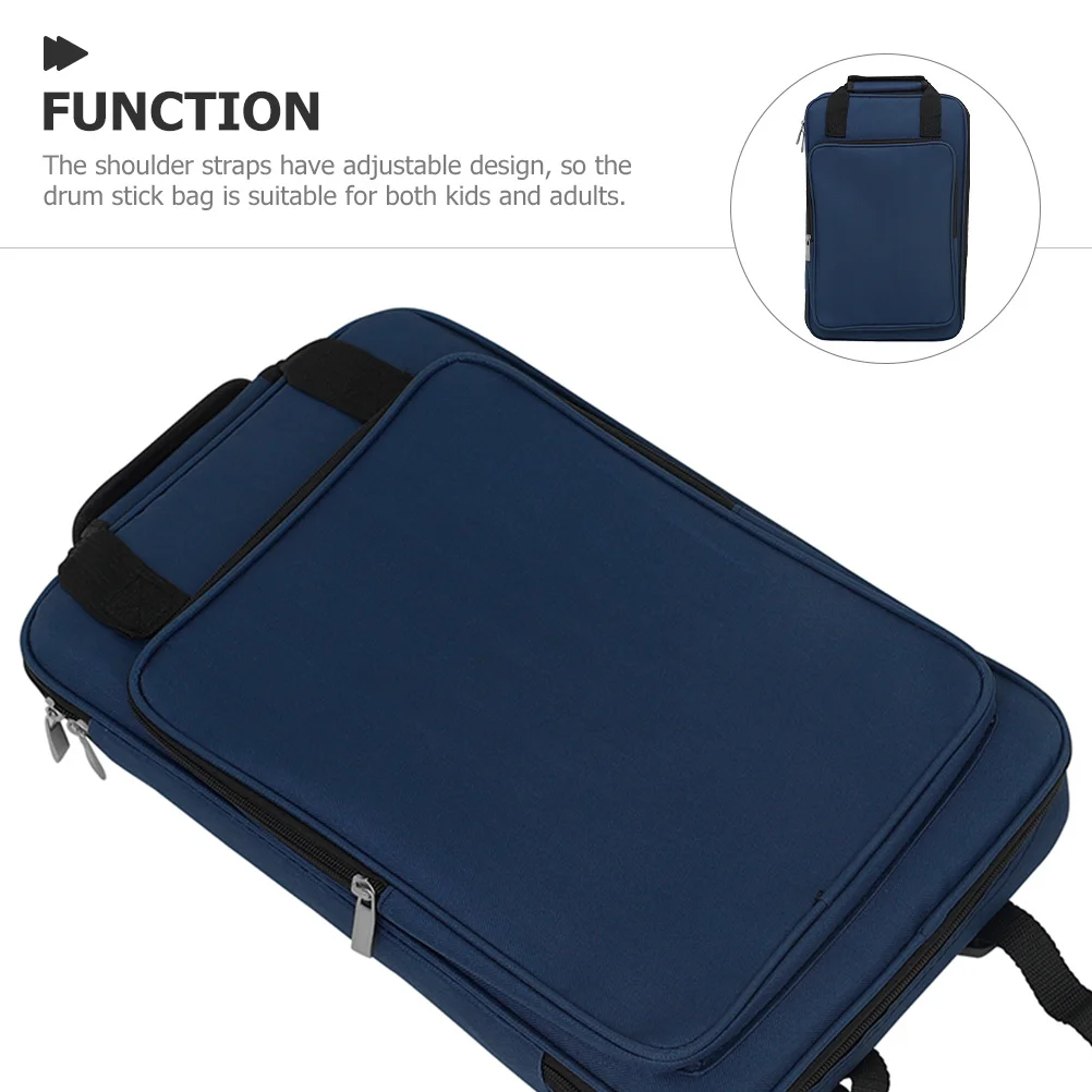 Drumstick Bag Large Capacity Oxford Cloth Portable Storage Pouch For Mallets Brushes Keys Phones Teaching Materials