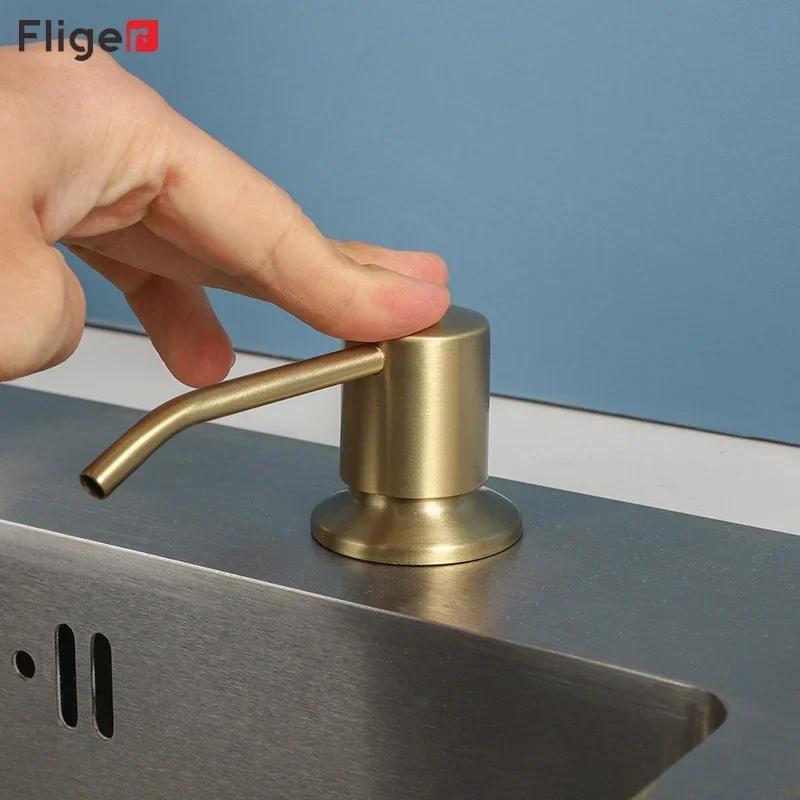 

Fliger Kitchen Sink Liquid Soap Dispenser Gold Liquid Dispenser Pump Kitchen Hand Press Soap Dispenser Bottle Accessories