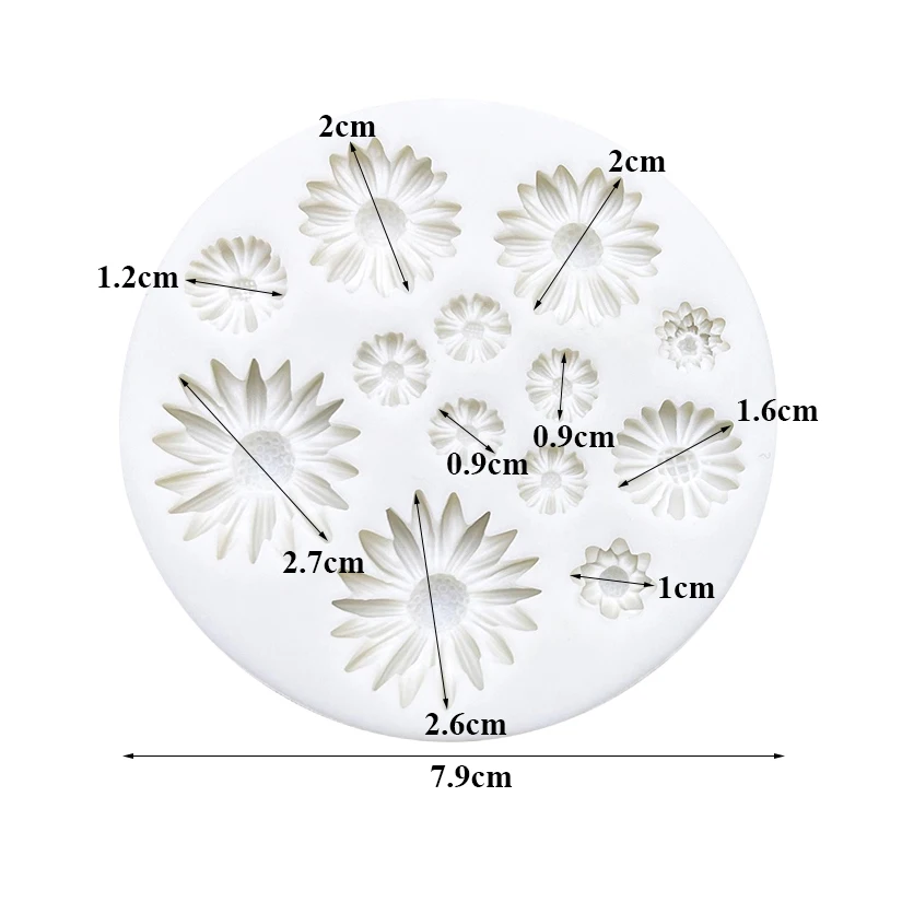 Sunflower Daisy Silicone Mold Sugarcraft Chocolate Cupcake Baking Mold Fondant Cake Decorating Tools