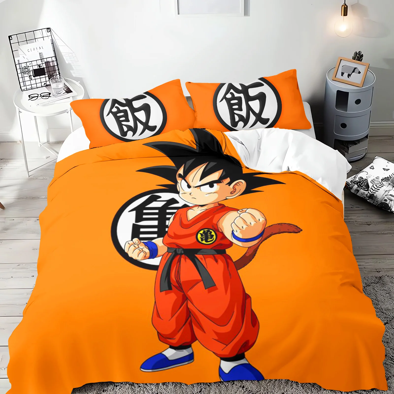 Dragon Ball Anime Duvet Cover Set Comforte Printed Cartoon Twin Size Bedding Sets Christmas Gifts 3-piece