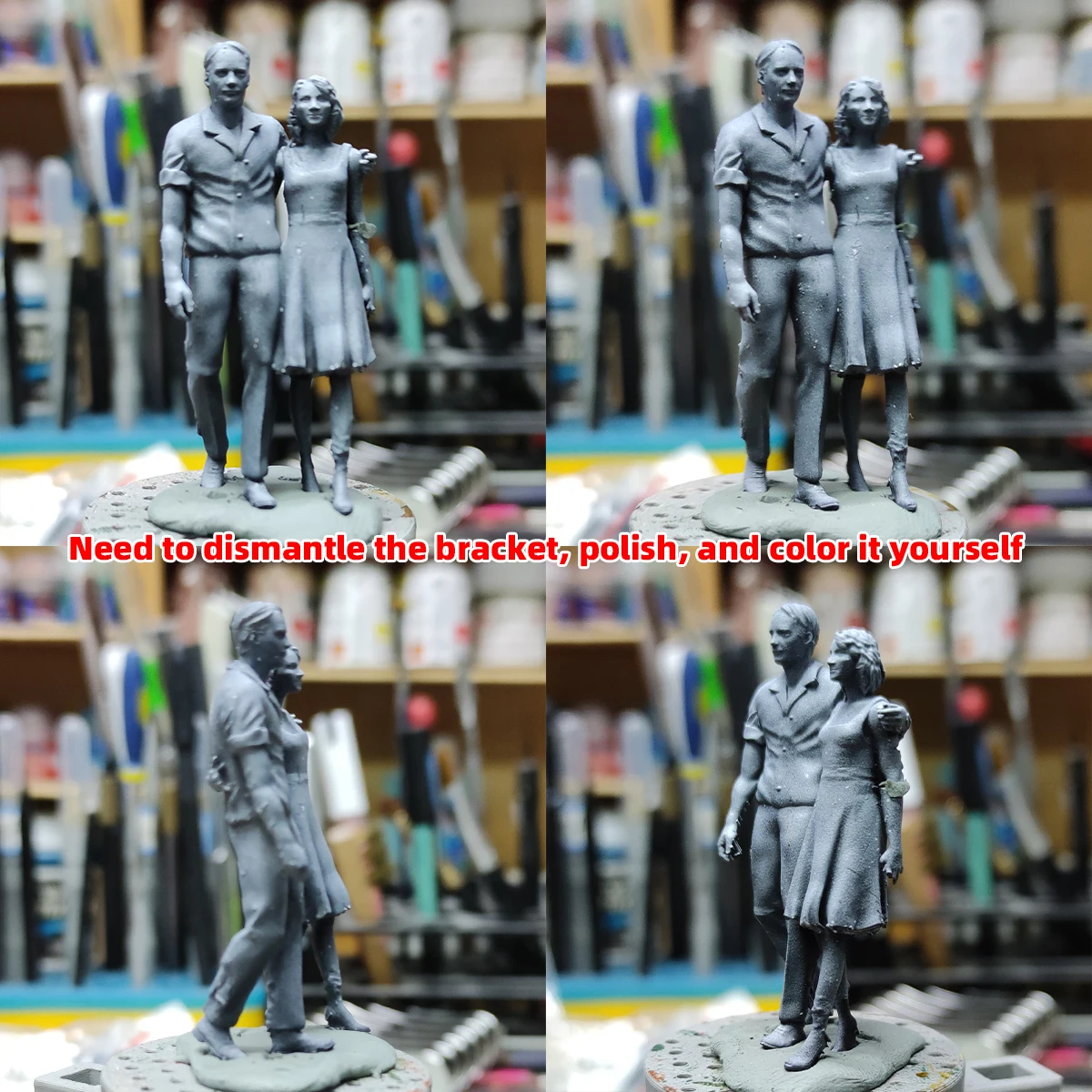 Maßstabsgetreue Miniatur-Modellbausätze Figuren Diorama Moderne Urbane Zivilisten-Frauen Fahrrad-Set 1/35 1/43 1/48 1/64 1/72 1/87 HO – Detail 2