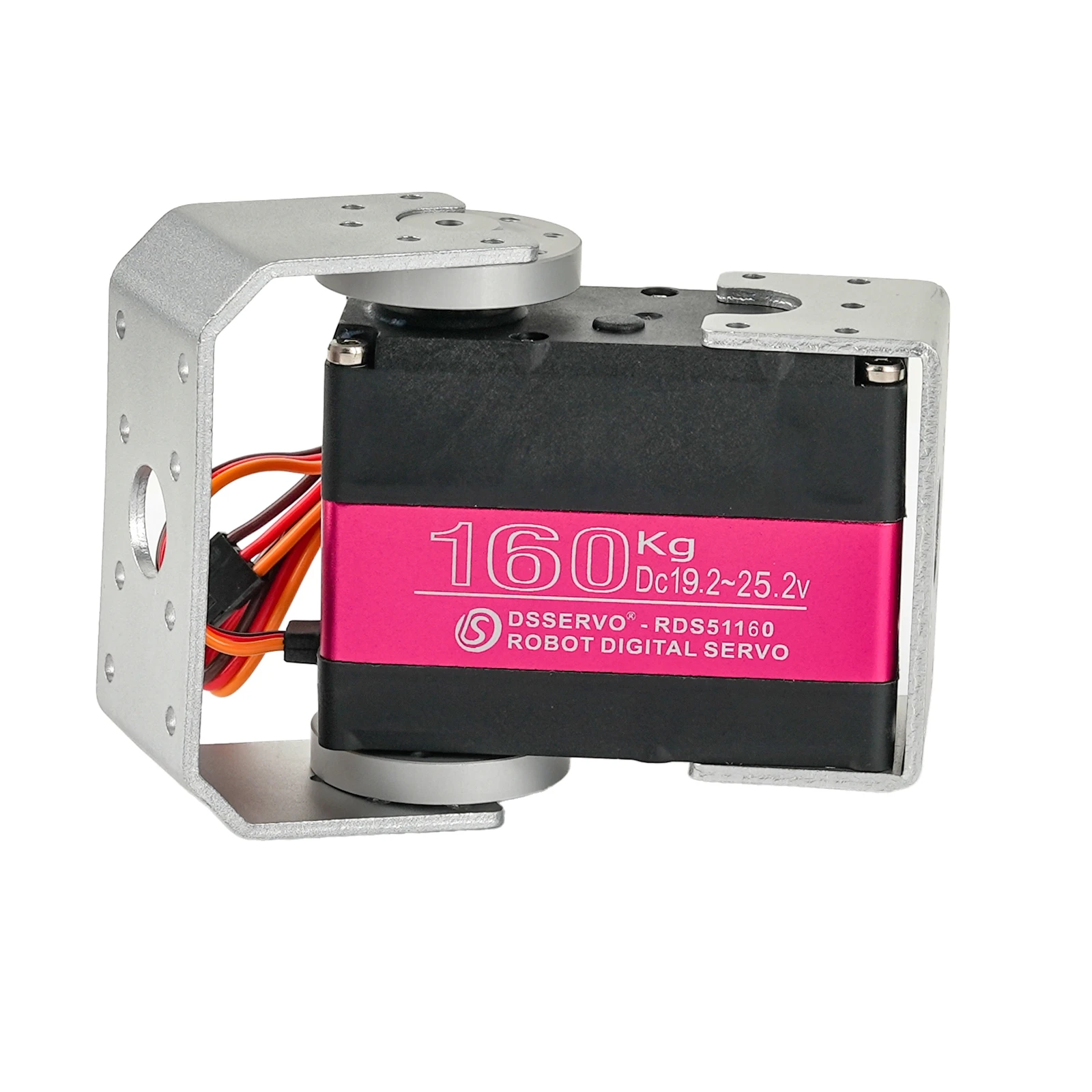 RDS51160 160 kg digitales Servo, 24 V, hohes Drehmoment, Doppelachse, 180/270 °   IP66 wasserdicht mit U-Halterung für RC Robot Car Heavy Duty