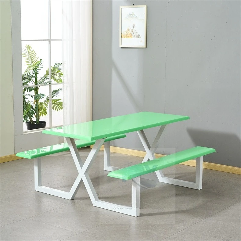 Outdoor plastic umbrella fast food table outdoor fiberglass one-piece table and chair combination supermarket casual dining tabl
