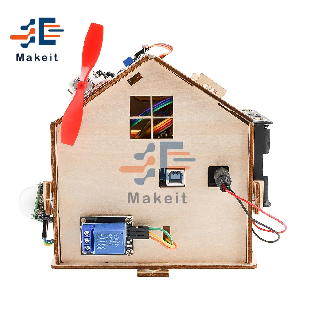 Smart House Electronic Learning Kit Control Remotely House DIY Kit with PLUS Board Complete Materials Series Sensor for Arduino