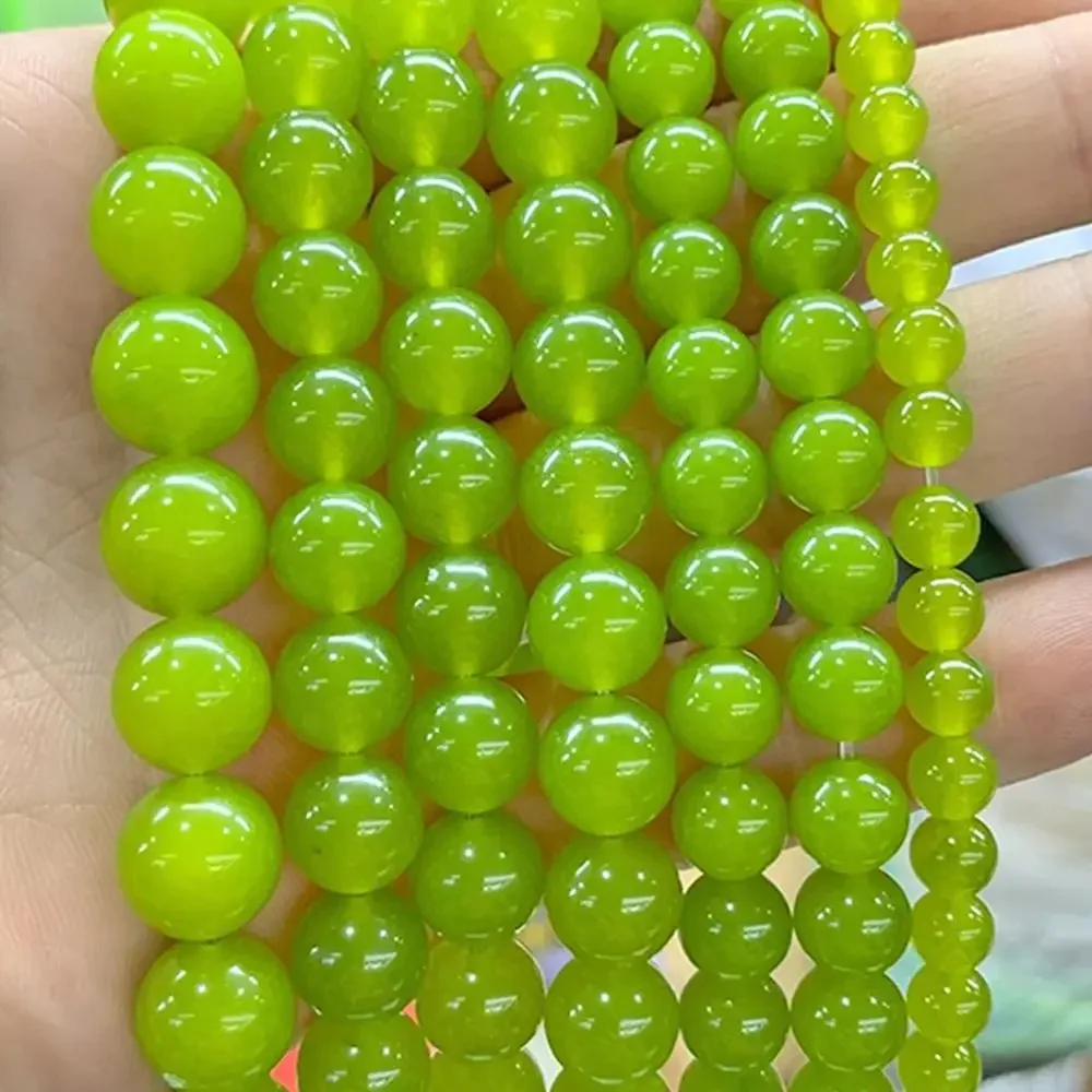 

Natural Stone Grape Green Chalcedony Jades Beads Diy woman Bracelets Necklace for Jewelry Making 4/6/8/10/12/14mm 15" Wholesales