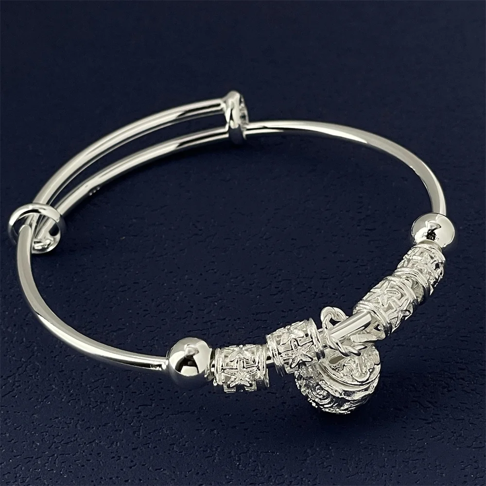 

925 sterling silver, bell pendant bracelet, simple, versatile, suitable for daily wear
