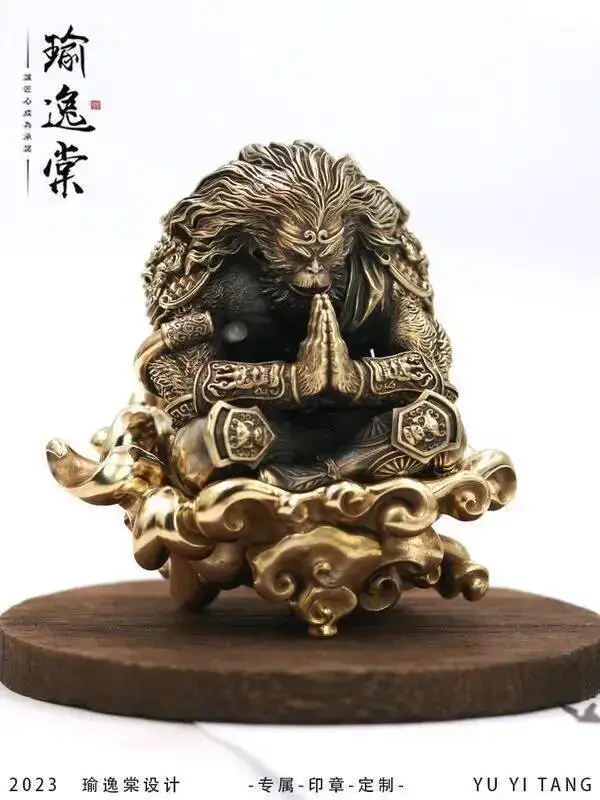 Cos Black Myth Wukong Props Brass Monkey Handmade Brass Ornaments Desktop Decoration Cos Winning Buddha Monkey Props Handicrafts