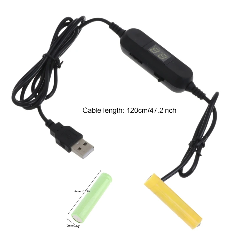 LR6 LR03 AA AAA akumulator Eliminator USB kabel zasilający regulowany wolt z diodami LED Dislpay zastępuje 1-8 szt. Baterii 1.5V AA AAA