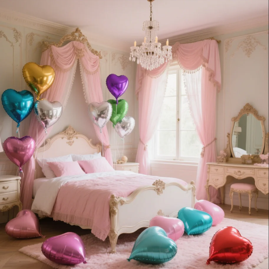 

50pcs 10 inch Aluminum Foil Heart Shaped Balloons Star Shaped Balloons Baby Shower Birthday Party Wedding Decoration Balloons