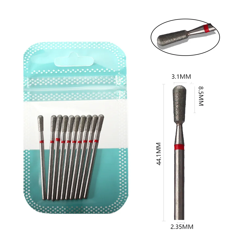 10 stks Diamant Frees Nail Boren Set Voor Manicure Accessoire Pedicure Elektrische Machine Nail Bit Brush Burr Gereedschap