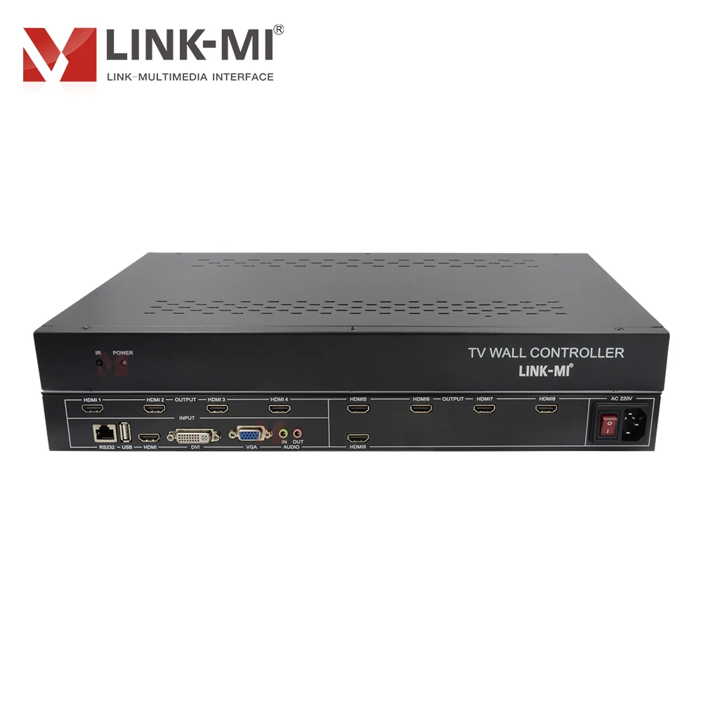 Controlador de parede de vídeo 3x3 4K HDMI Switcher Processador de exibição multitela para fotos, MP3, suporte para controle remoto RS232/IR