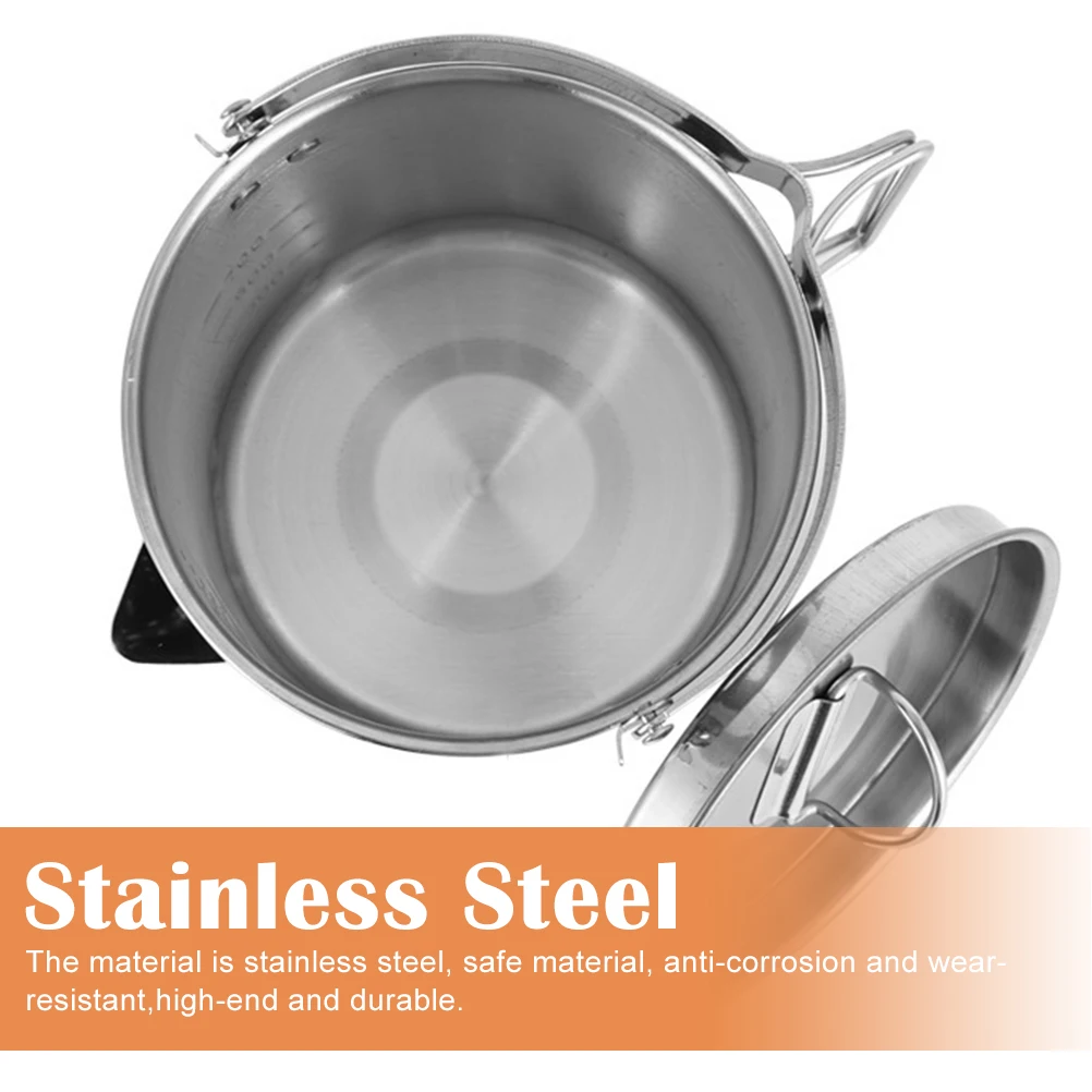 

Outdoor Stainless Steel Camping Tea Kettle Lightweight Durable Large Capacity Water Heating Kettle for Picnic Boiling Water Pot