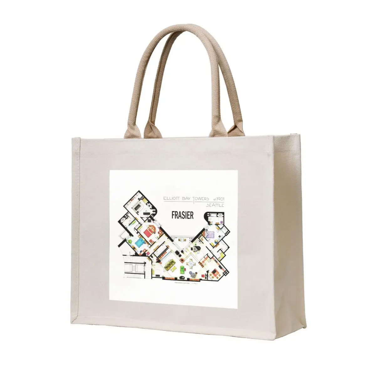 

Frasier Apartment Floorplan Tote Bag ecological bags Women's handbag Large bags for women