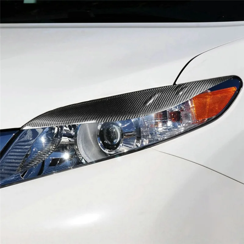 

Car Carbon Fiber Headlights Eyebrow Eyelid Trim Cover Sticker Car Styling Replacement For Toyota Sienna LE SE 2011-2020