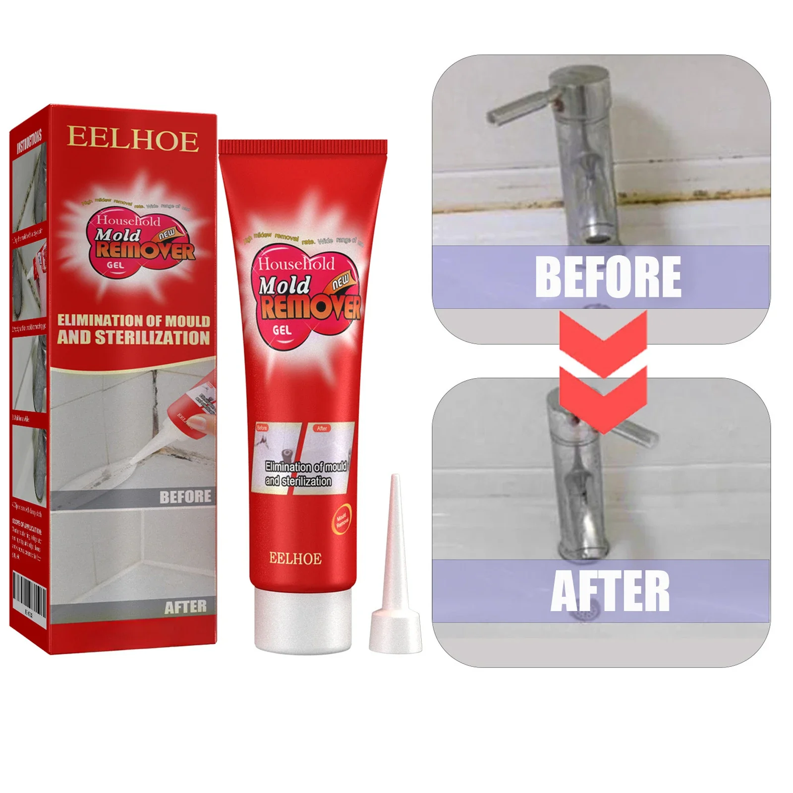 

1/2/3PC Wall Mold Mildew Remover Cleaner Caulk Gel Pool Tile Gap Spot Mold Remover Washing Machine Bathroom Mildew Gel