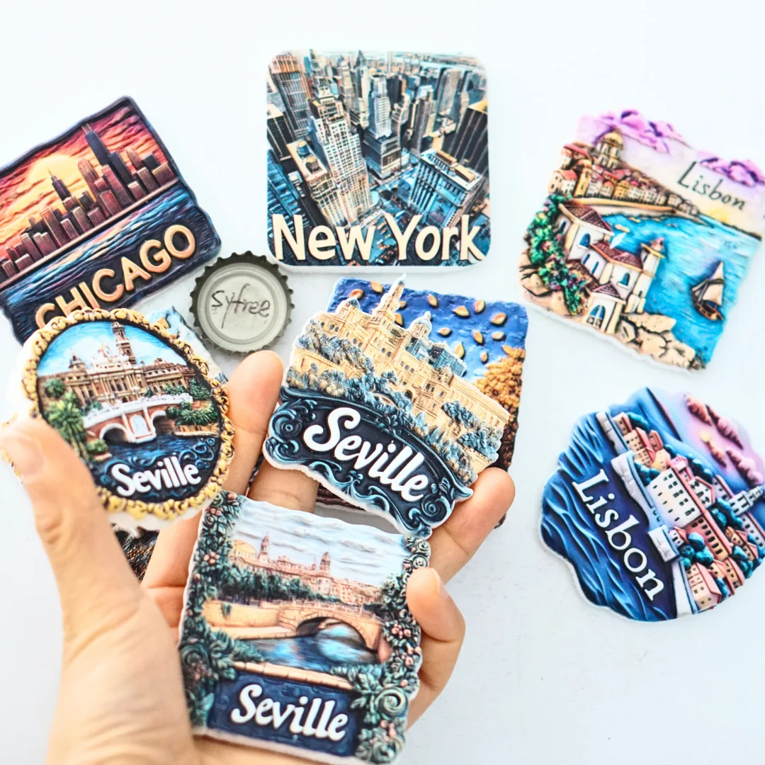 

1pc, France Scenery Fridge Magnets, Spain Scenery Fridge Magnets, Notre Dame Fridge Magnets, Seville Fridge Magnets, Chicago Sce