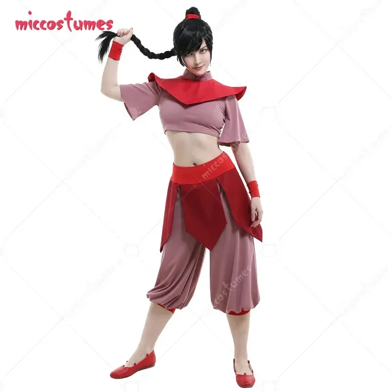 

FM Women's Cosplay Costume, including martial arts suit, wrist support and headpiece, suitable for Halloween anime exhibition pa