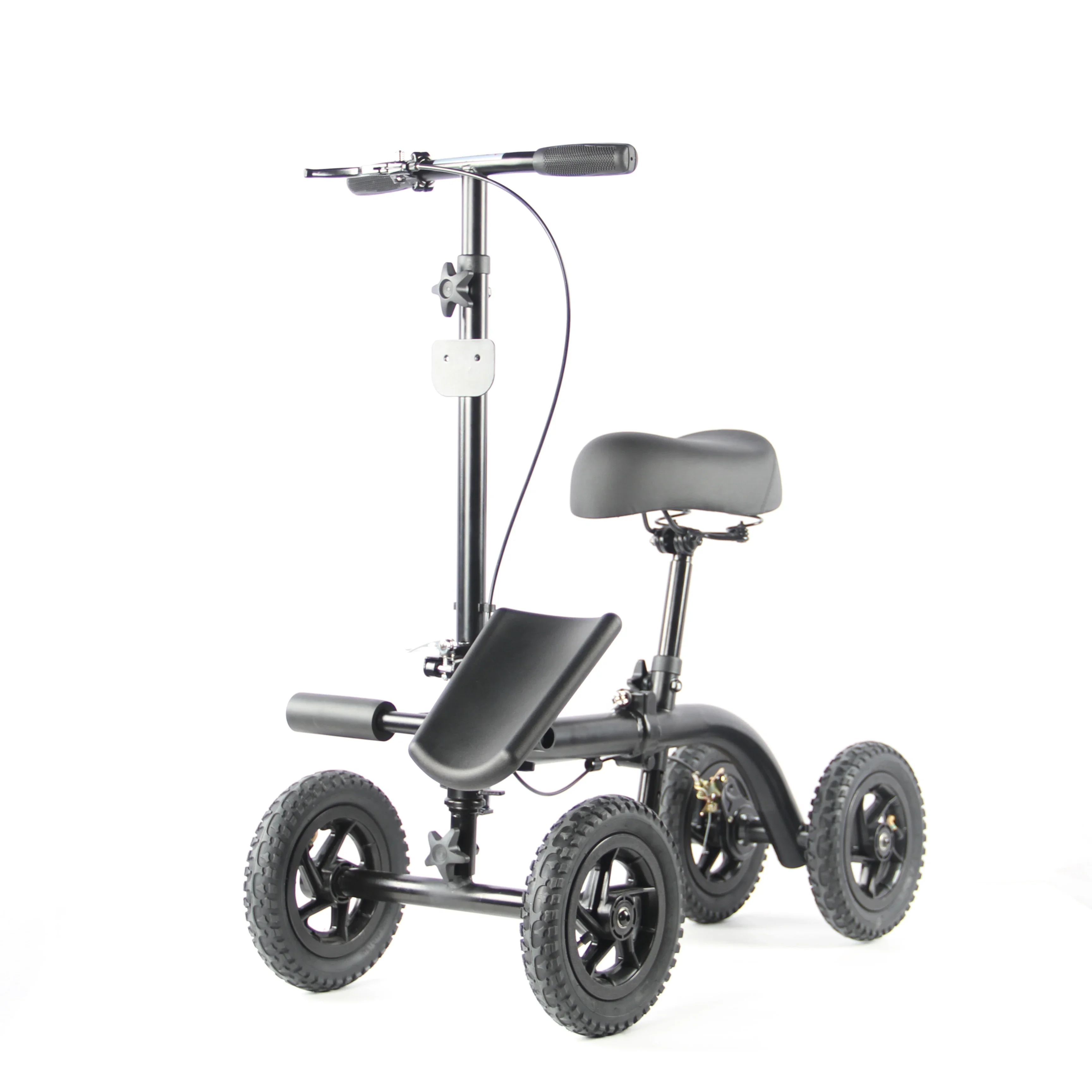 

rollator walker scooter 4 wheels steel frame seated knee walker steerable knee walker