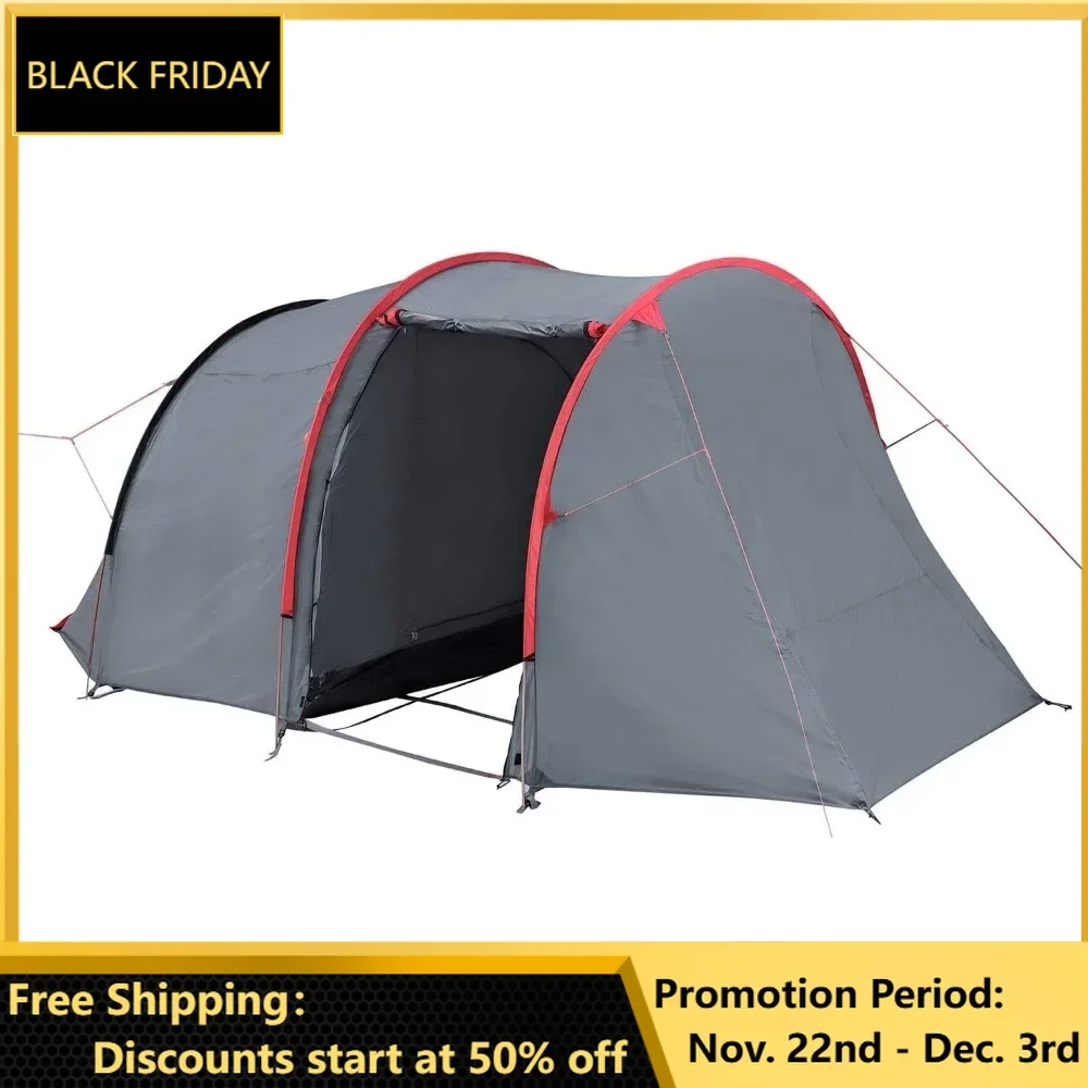 Camping Tent, 2-3 Person Waterproof Instant Tents with Integrated Motorcycle Port Vestibule for Outdoor Hiking, Camping Tent