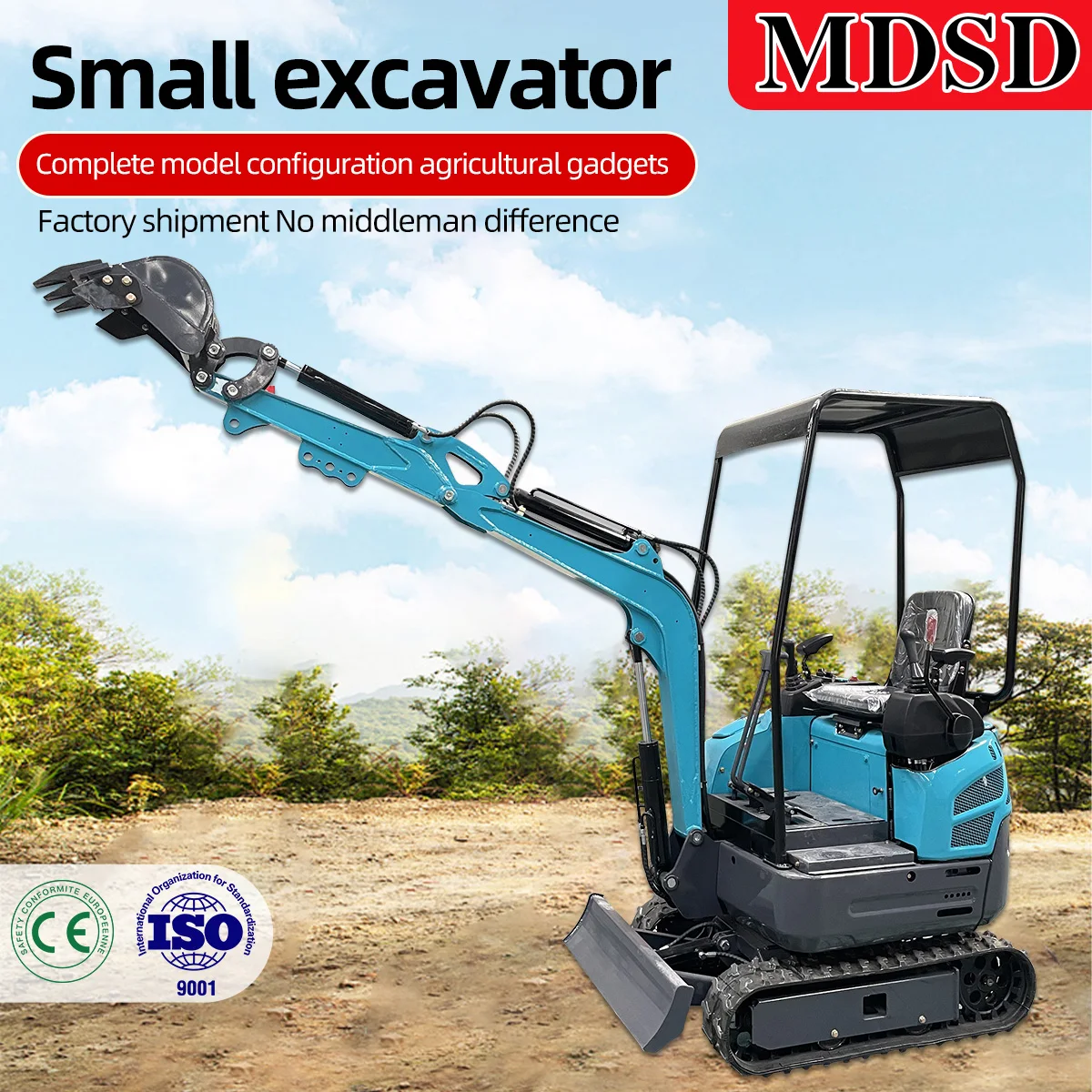Excavator Hidrolik Mini 1,2 Ton - 1,5 Ton untuk Lanskap Taman, Efisiensi Tinggi dan Mudah Dioperasikan, Gratis Ongkir