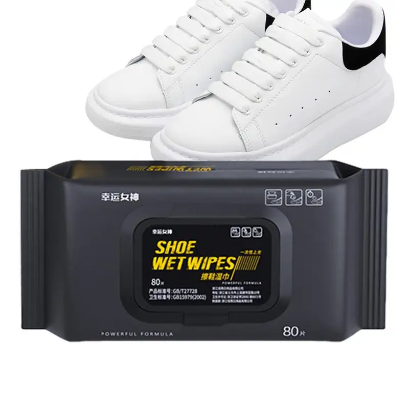 Sneaker Wipes Cleaner 80 Pieces Quick Cleaning Wipes White Shoe Cleaner Portable Sneakers Shoe Cleaner White Sneakers Cleaner